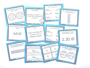 task cards for multiplying by 2