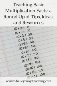 Teaching Basic Multiplication Facts: a Collection of Tips, Ideas, and Resources