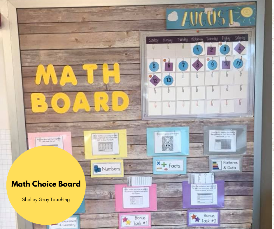 math choice board