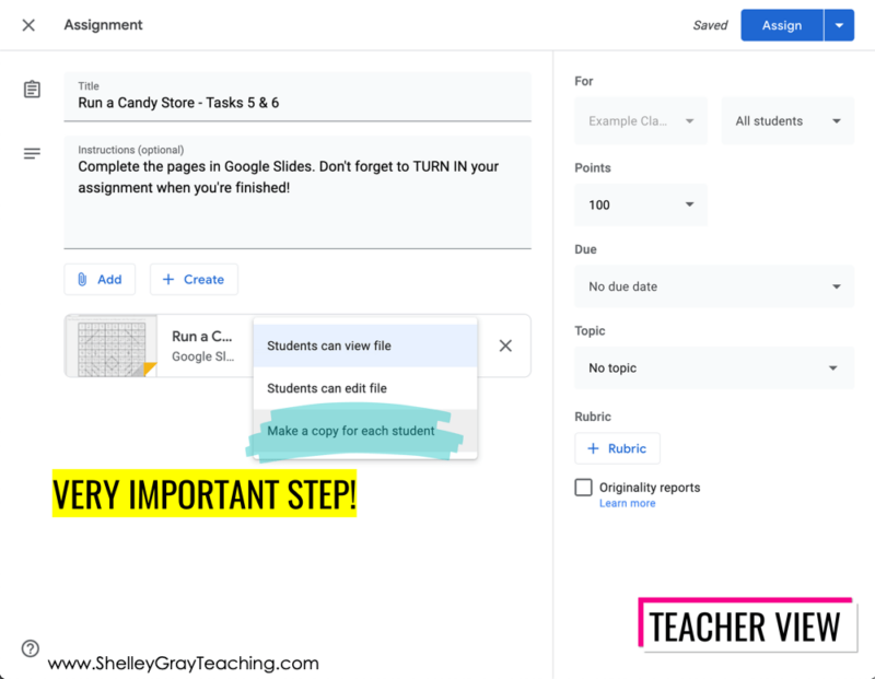 how to assign an assignment in google classroom