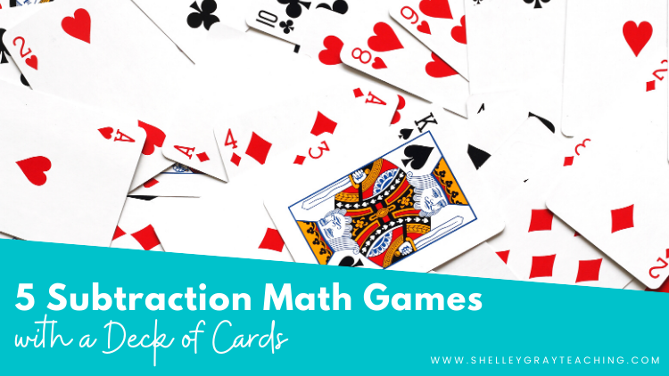 5 Subtraction Math Games with Cards