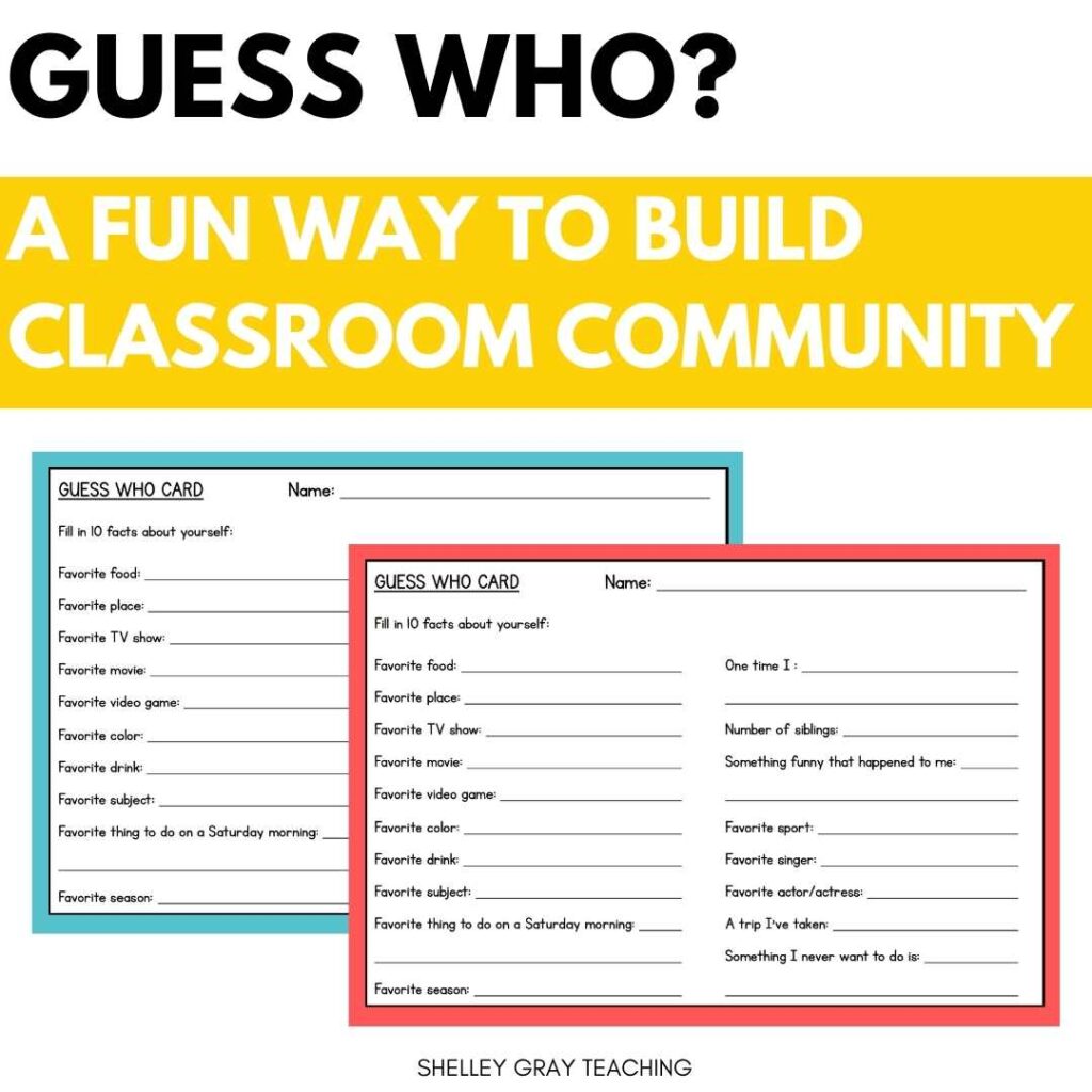 fun back to school getting to know you activity