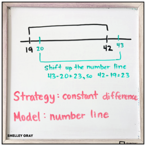 constant difference strategy on a number line